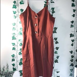 short spaghetti strap button down dress